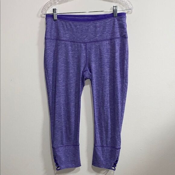 PrAna Purple Heathered Tori Capri Leggings Yoga Capri Size Large - Picture 2 of 16